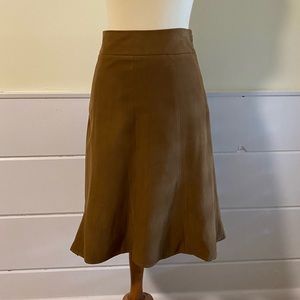 Camel Faux Suede A-Line Skirt